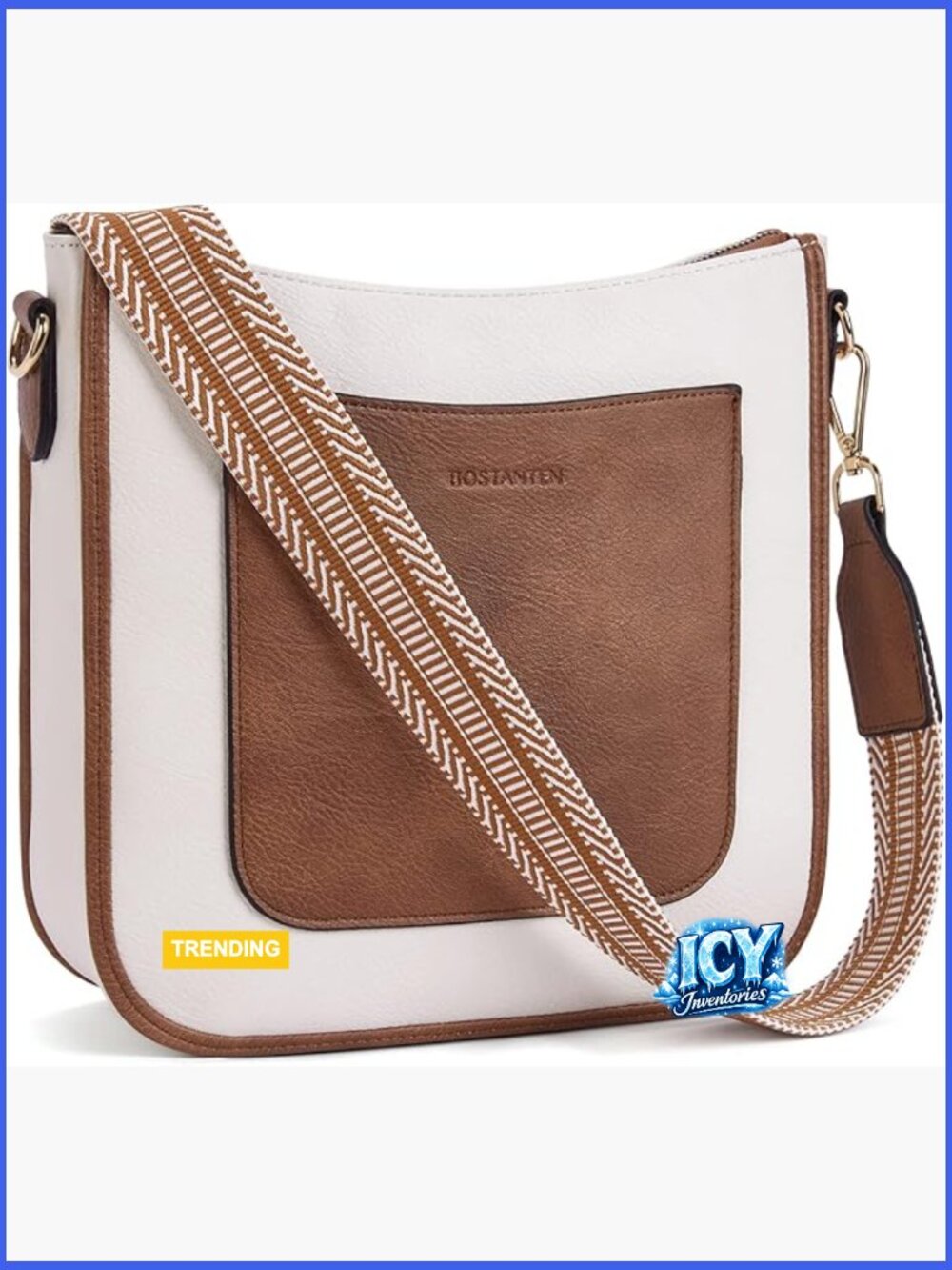 Vegan Leather Hobo Crossbody Bag with Guitar Strap